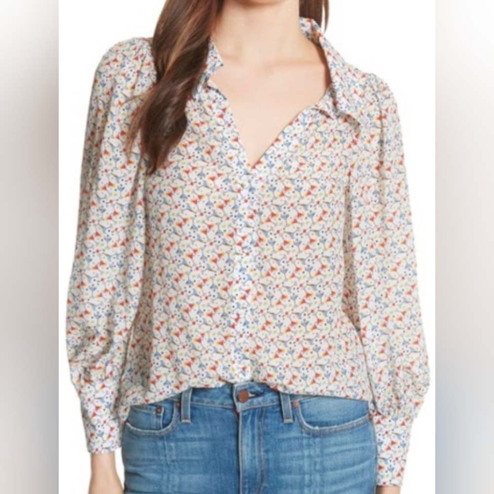 Alice & Olivia Martini Print Blouse- Silk- Small...Never Worn!